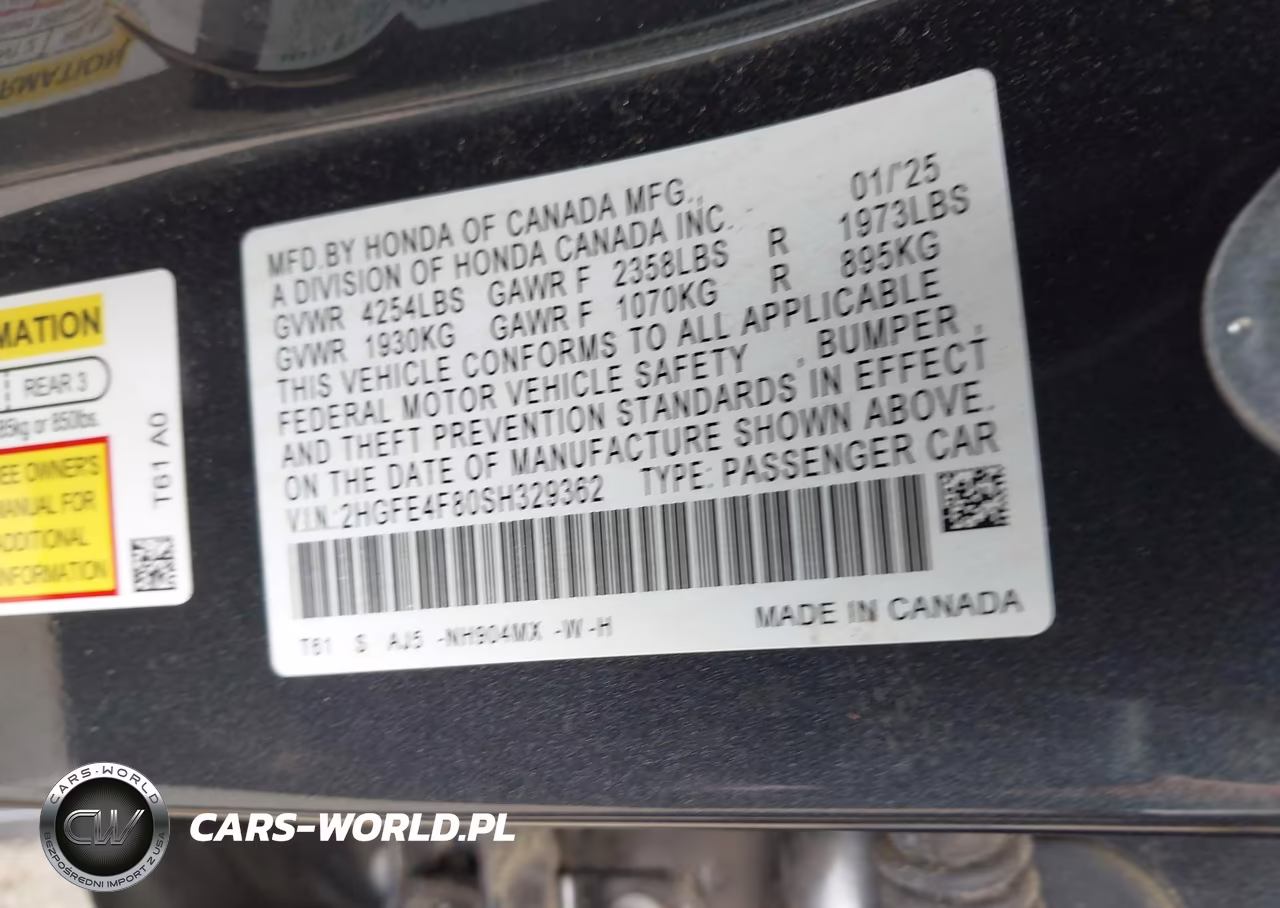 2025 Honda Civic Hybrid Sport-Sport Touring VIN:2HGFE4F80SH329362 - 9