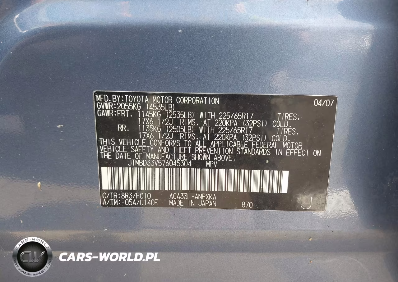 2007 Toyota Rav4 VIN:JTMBD33V576045304 - 9