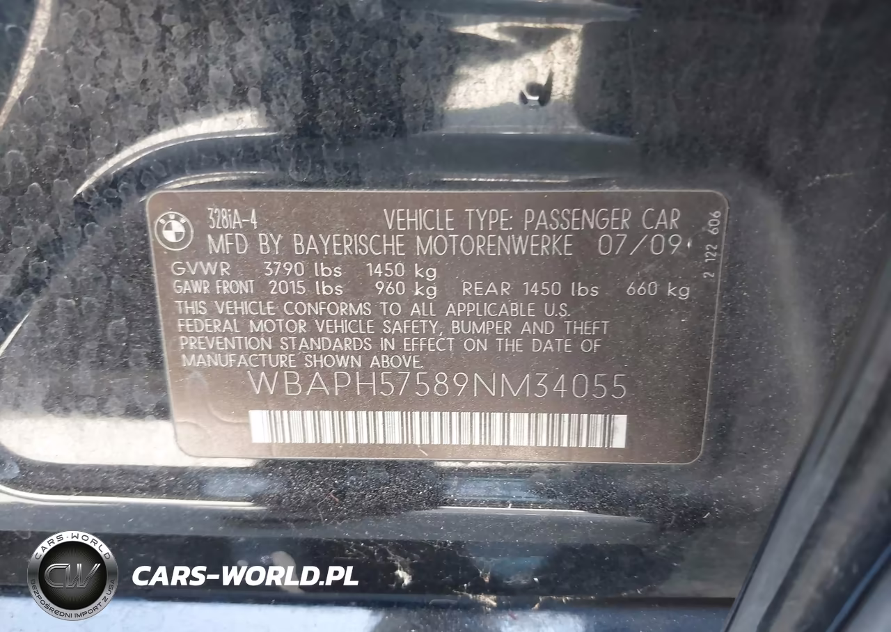 2009 BMW 328I VIN:WBAPH57589NM34055 - 9