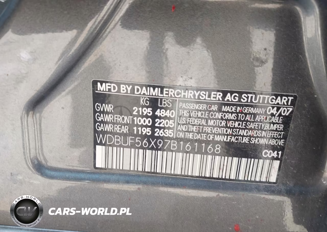 2007 Mercedes-Benz E 350 VIN:WDBUF56X97B161168 - 9