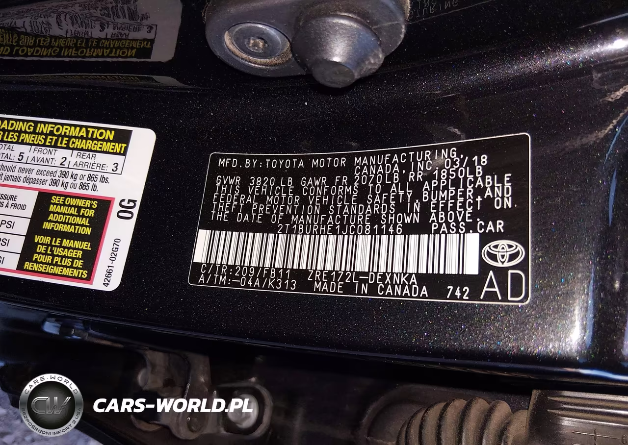 2018 Toyota Corolla Le VIN:2T1BURHE1JC081146 - 9