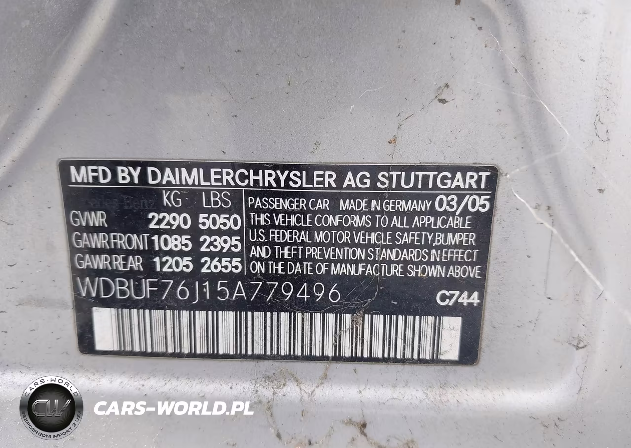 2005 Mercedes-Benz E 55 Amg VIN:WDBUF76J15A779496 - 9