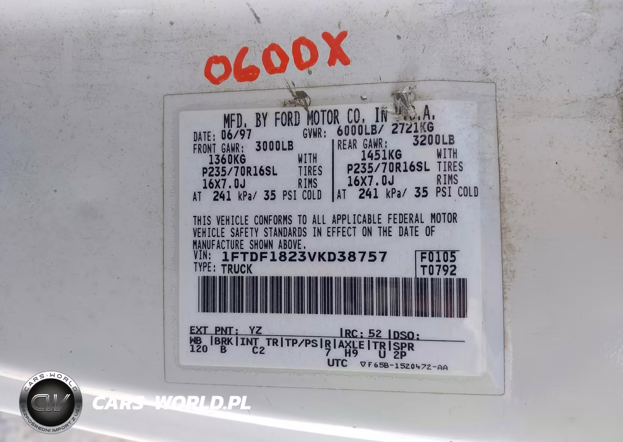 1997 Ford F-150 Standard Standard-Xl-Xlt VIN:1FTDF1823VKD38757 - 9