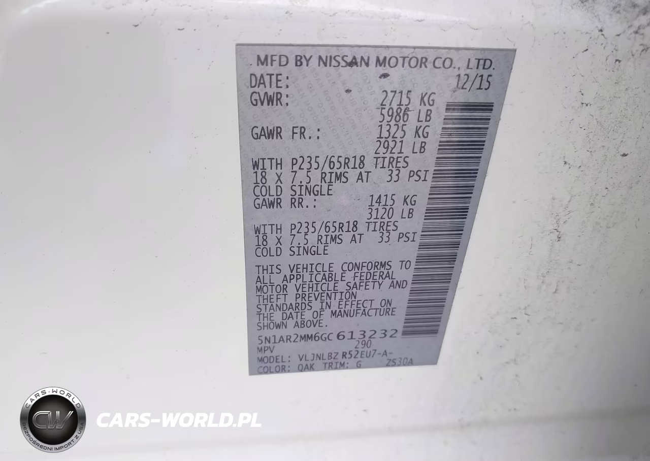 2016 Nissan Pathfinder Platinum-S-Sl-Sv VIN:5N1AR2MM6GC613232 - 9