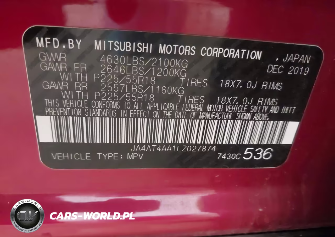 2020 Mitsubishi Eclipse Cross Le 1.5T Awc VIN:JA4AT4AA1LZ027874 - 9