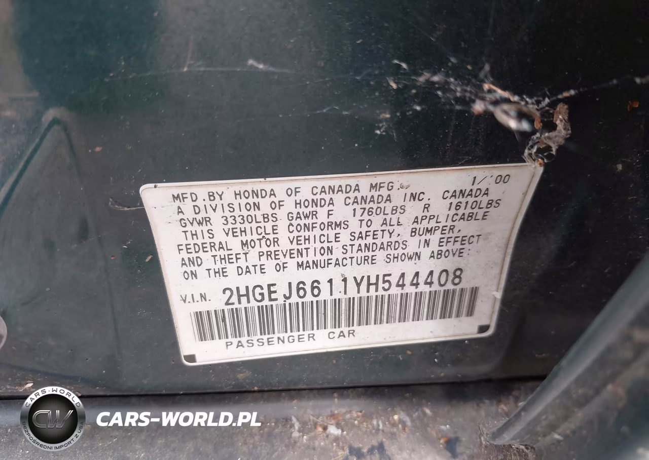 2000 Honda Civic Value Package VIN:2HGEJ6611YH544408 - 9