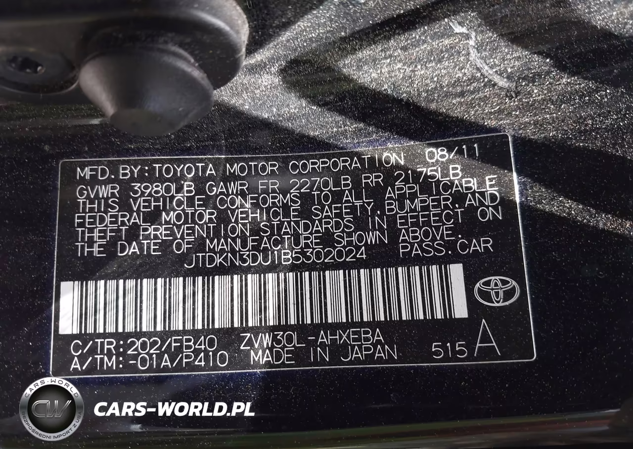 2011 Toyota Prius Two VIN:JTDKN3DU1B5302024 - 9