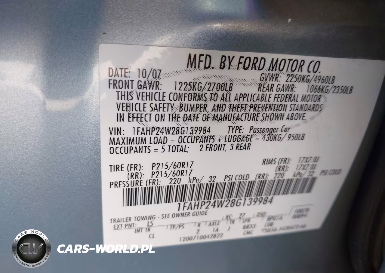2008 Ford Taurus Sel VIN:1FAHP24W28G139984 - 9