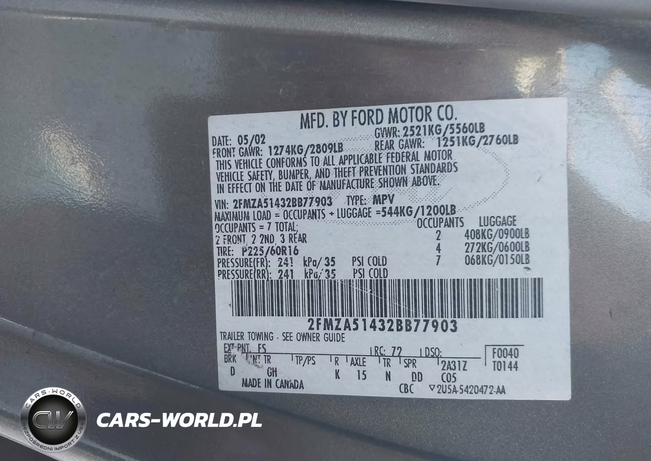 2002 Ford Windstar Lx VIN:2FMZA51432BB77903 - 9