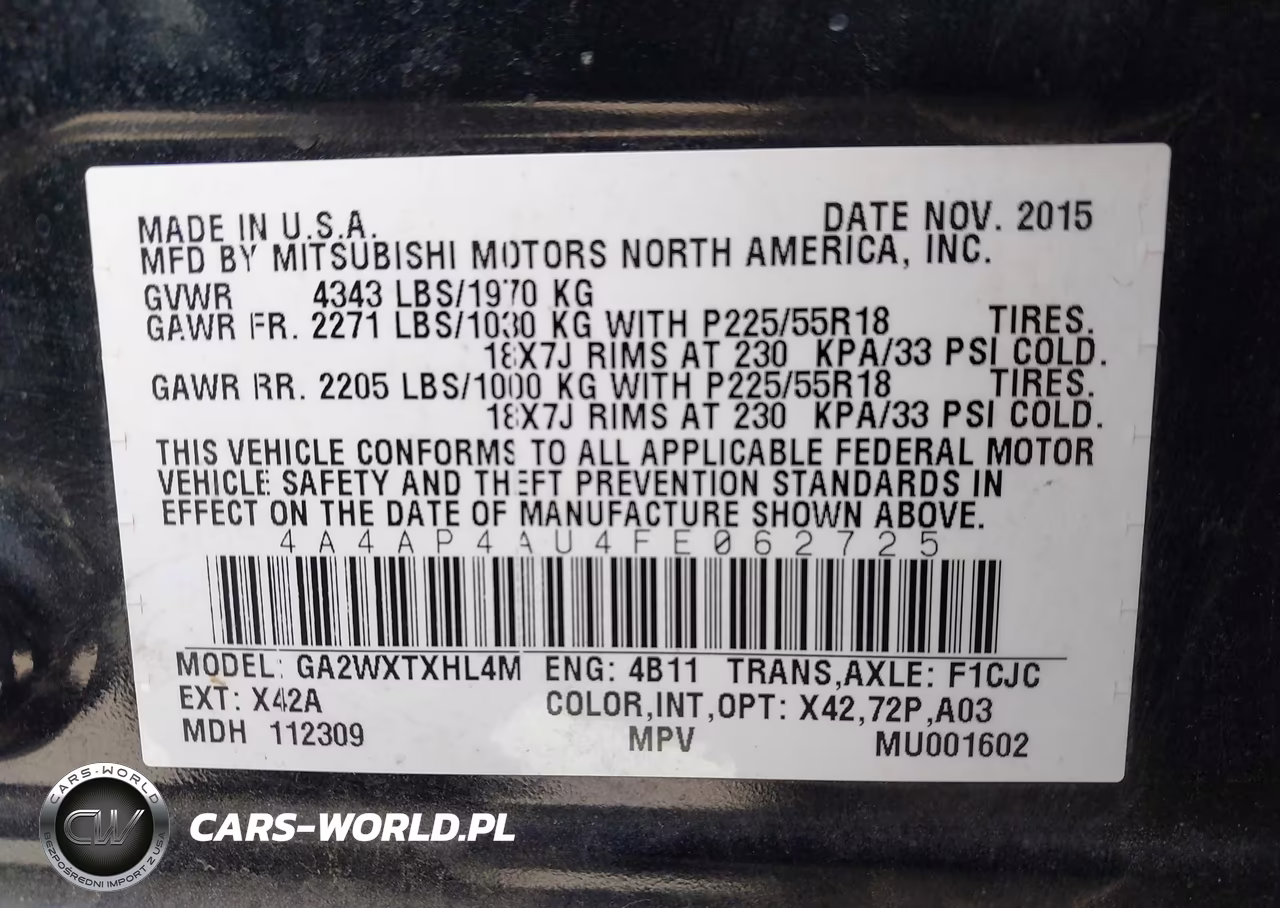 2015 Mitsubishi Outlander Sport Se VIN:4A4AP4AU4FE062725 - 9