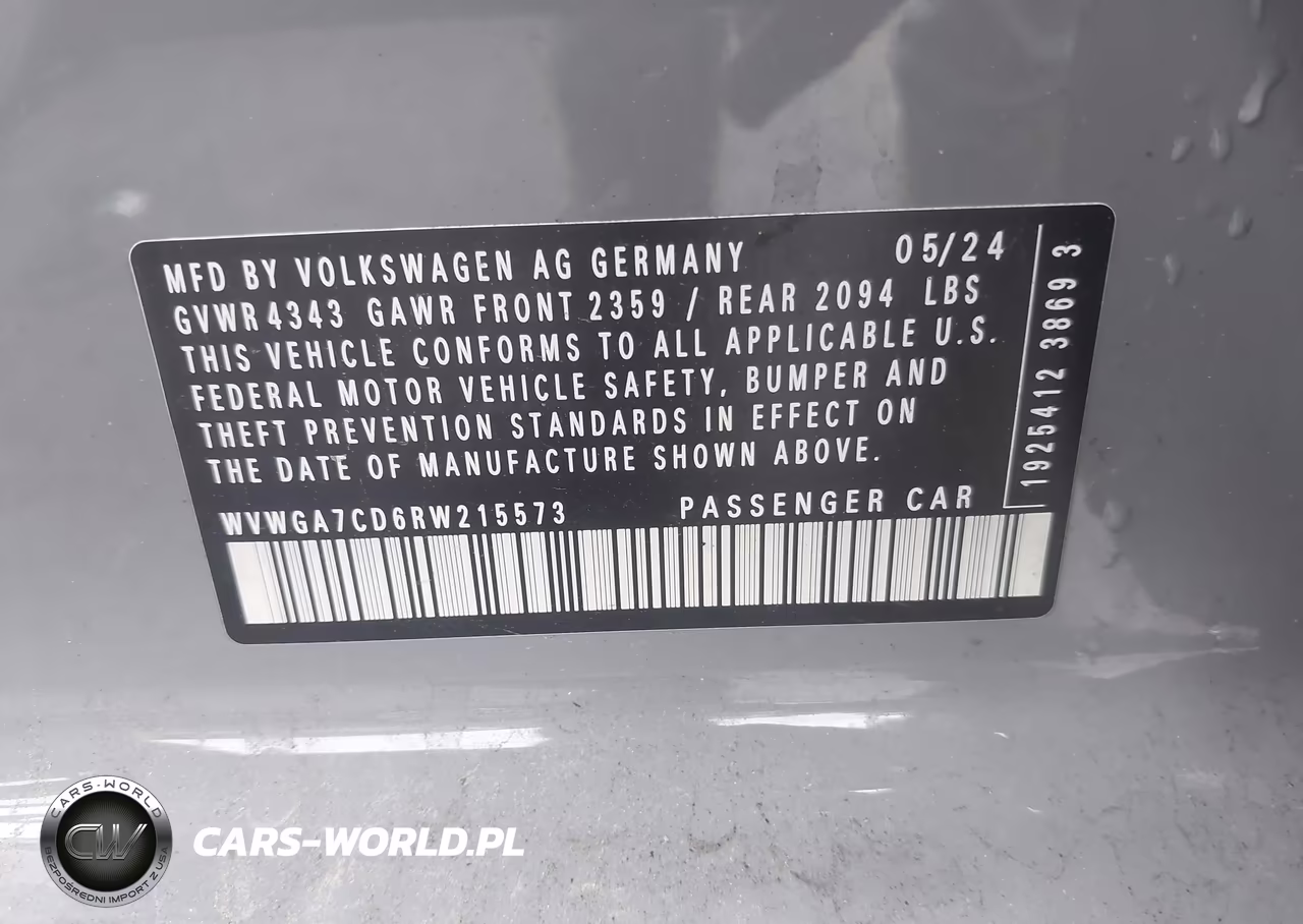 2024 Volkswagen Golf Gti 2.0T S VIN:WVWGA7CD6RW215573 - 9