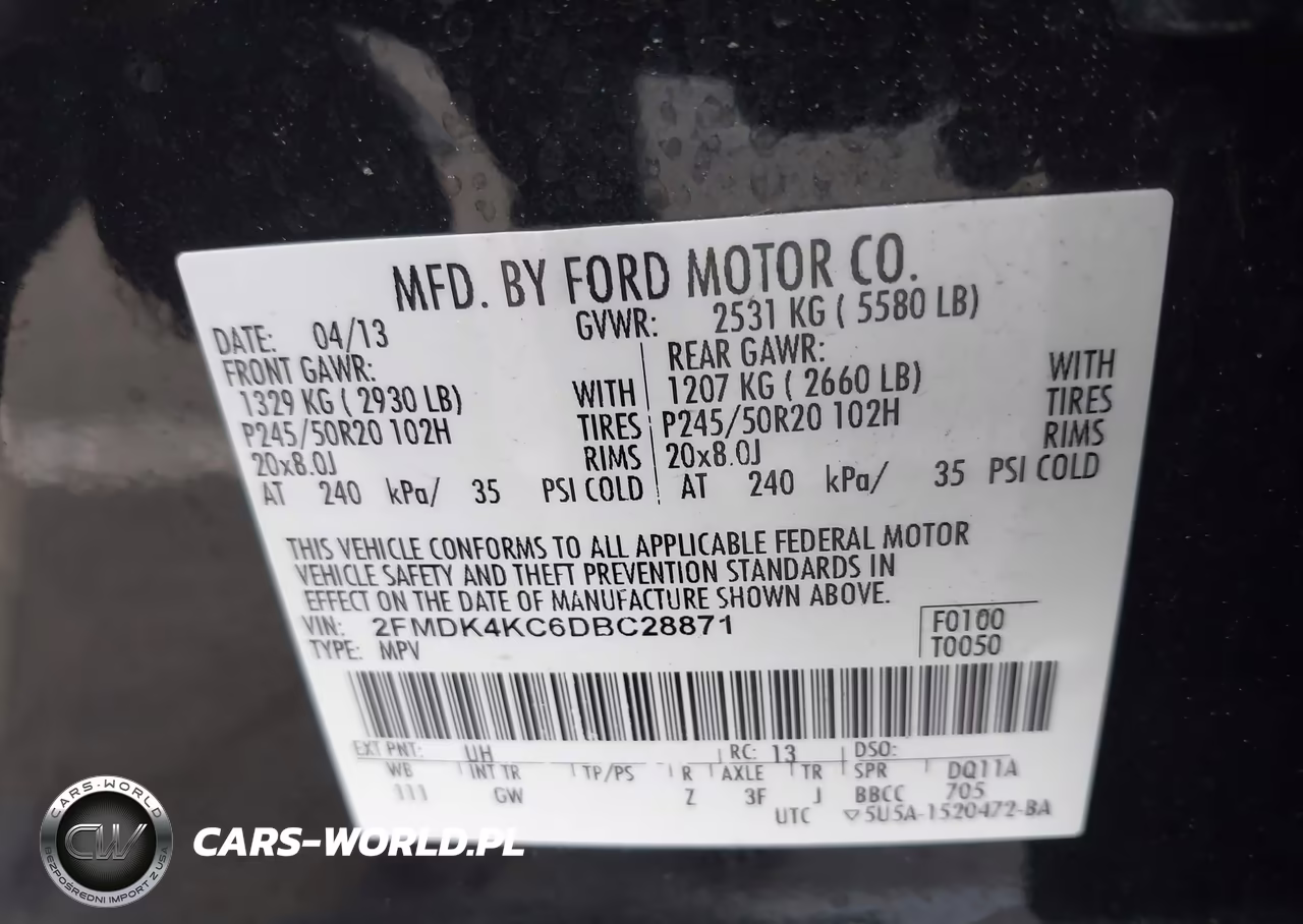 2013 Ford Edge Limited VIN:2FMDK4KC6DBC28871 - 9