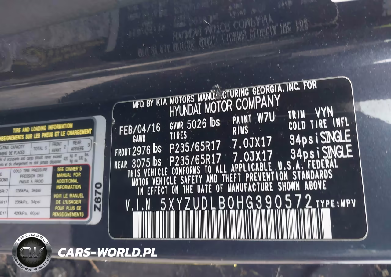 2017 Hyundai Santa Fe Sport 2.4L VIN:5XYZUDLB0HG390572 - 9