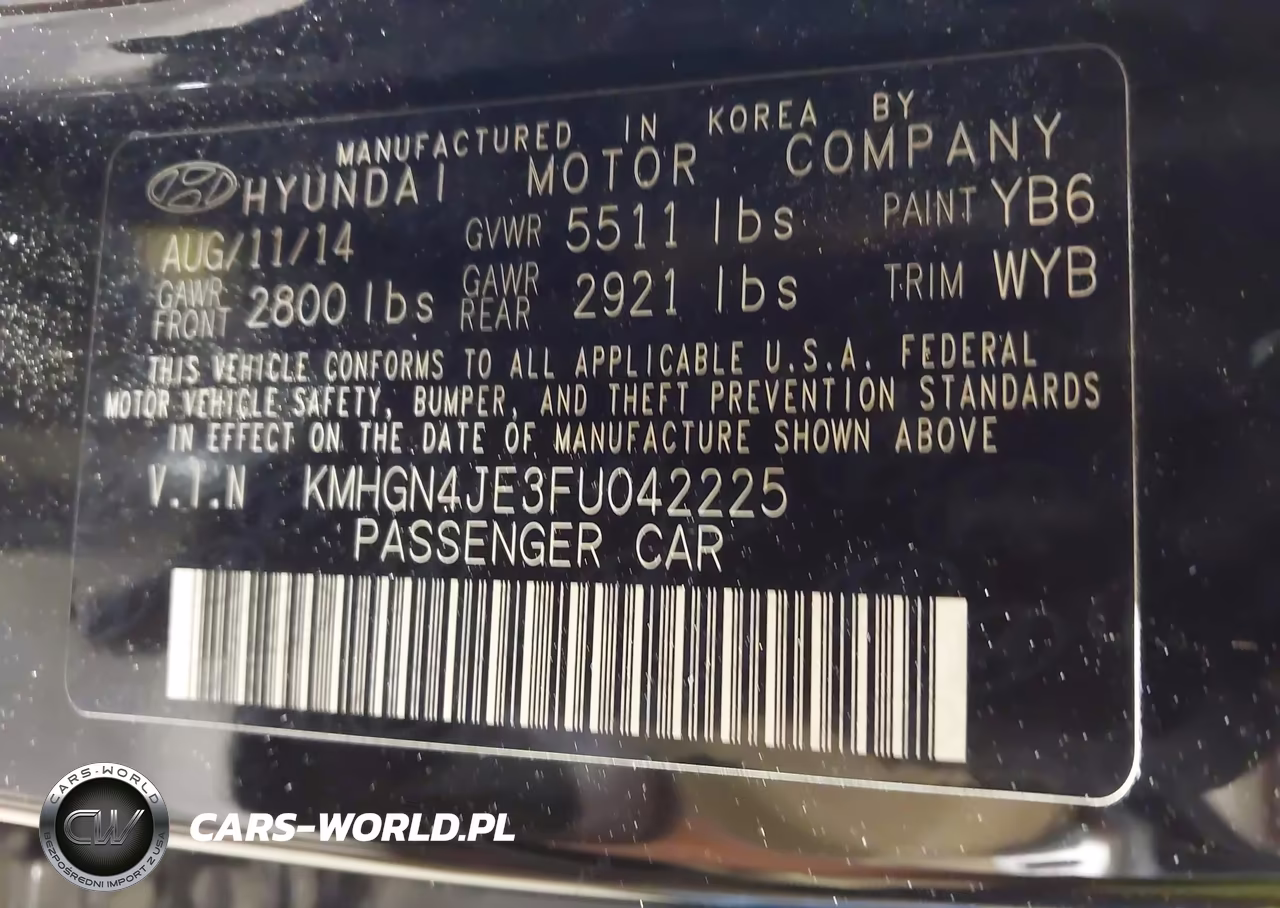 2015 Hyundai Genesis 3.8 VIN:KMHGN4JE3FU042225 - 9
