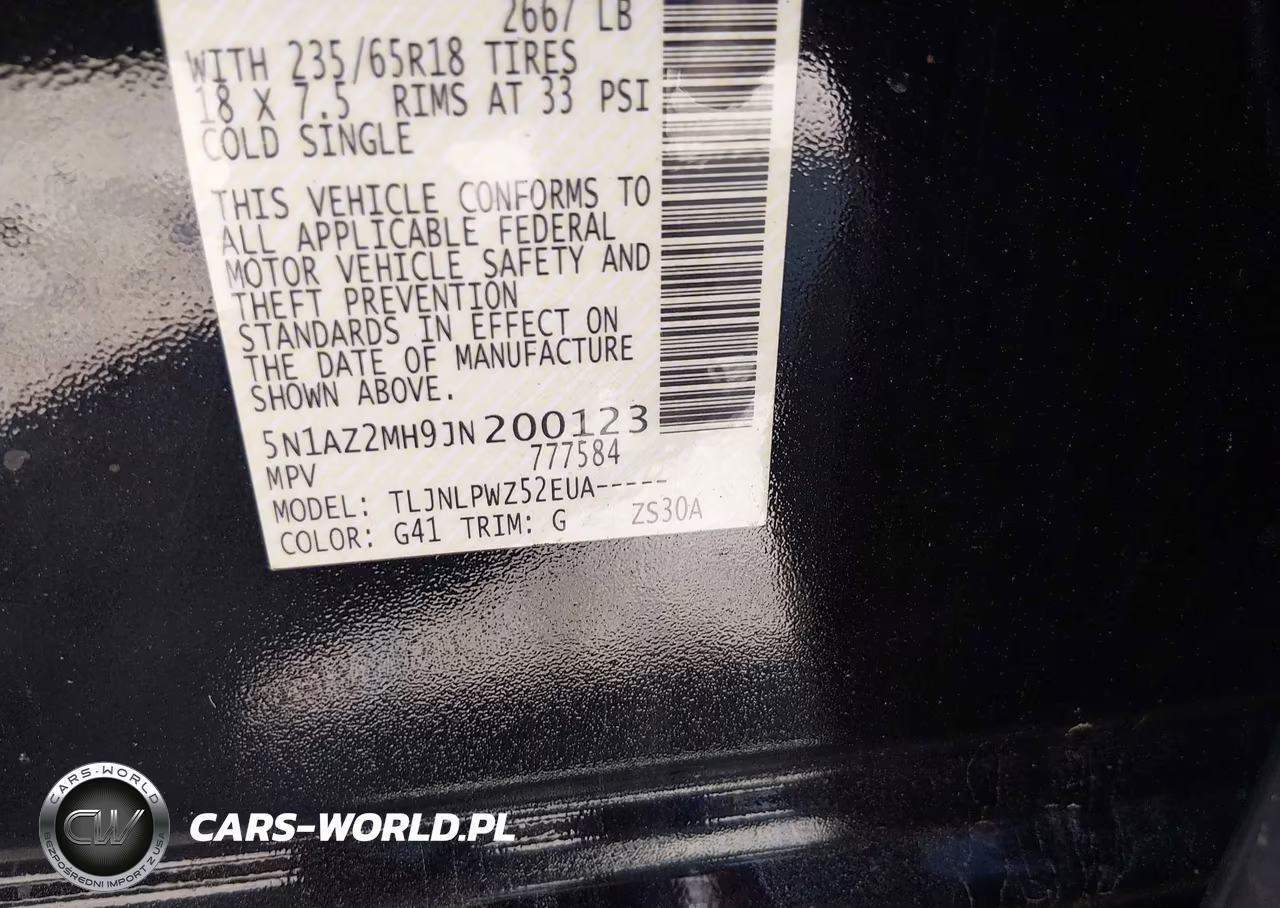 2018 Nissan Murano S VIN:5N1AZ2MH9JN200123 - 9