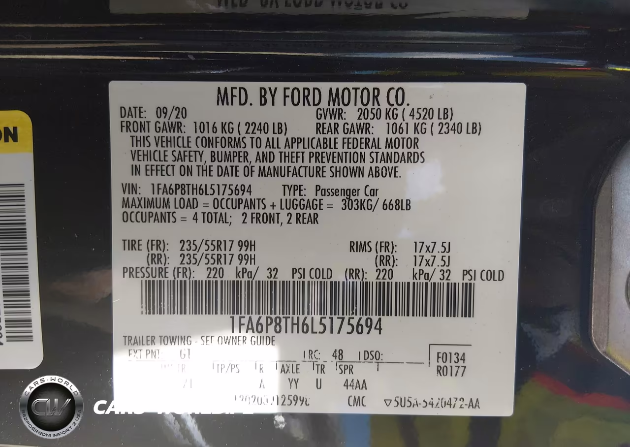 2020 Ford Mustang Ecoboost Fastback VIN:1FA6P8TH6L5175694 - 9