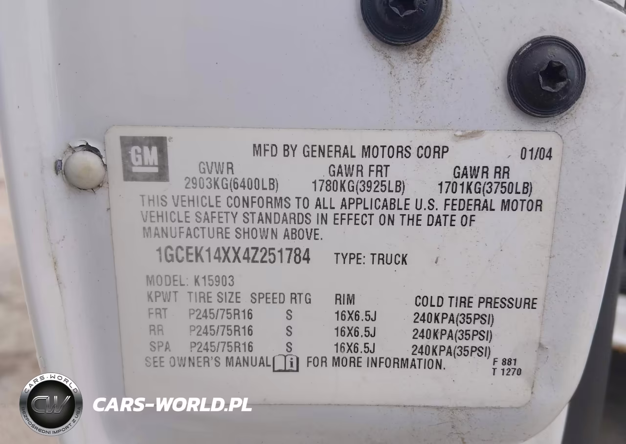 2004 Chevrolet Silverado 1500 Work Truck VIN:1GCEK14XX4Z251784 - 9