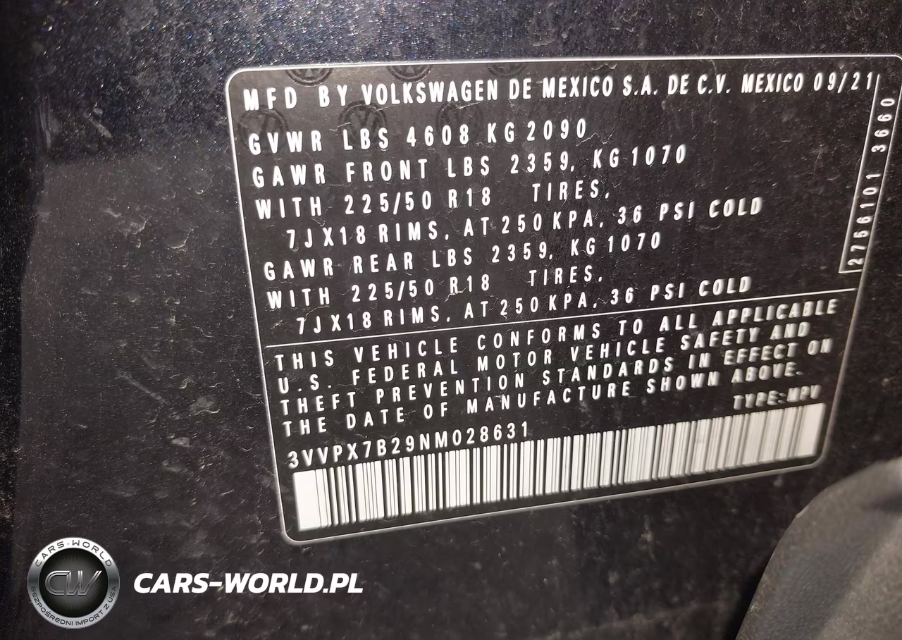 2022 Volkswagen Taos 1.5T Se VIN:3VVPX7B29NM028631 - 9