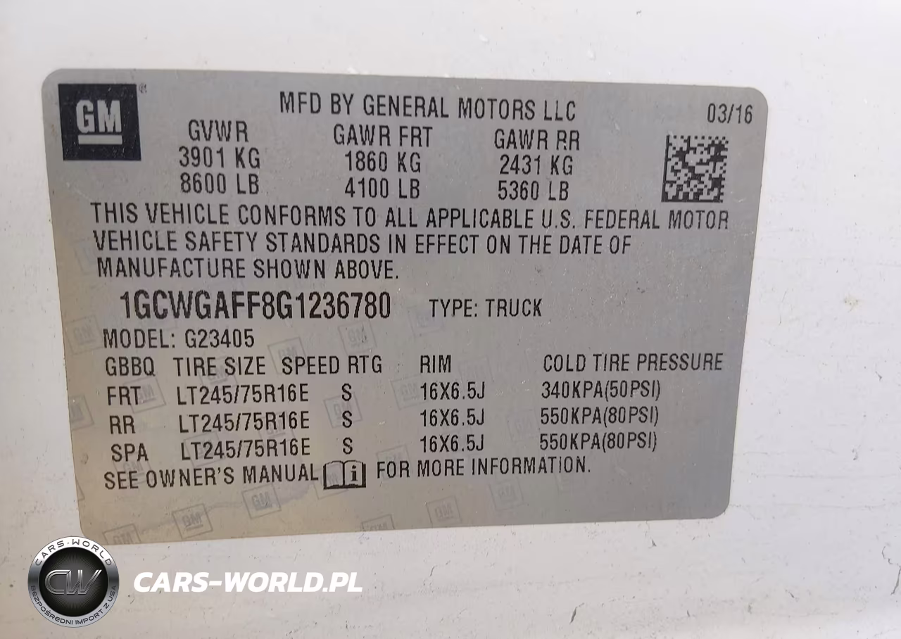 2016 Chevrolet Express 2500 Work Van VIN:1GCWGAFF8G1236780 - 9