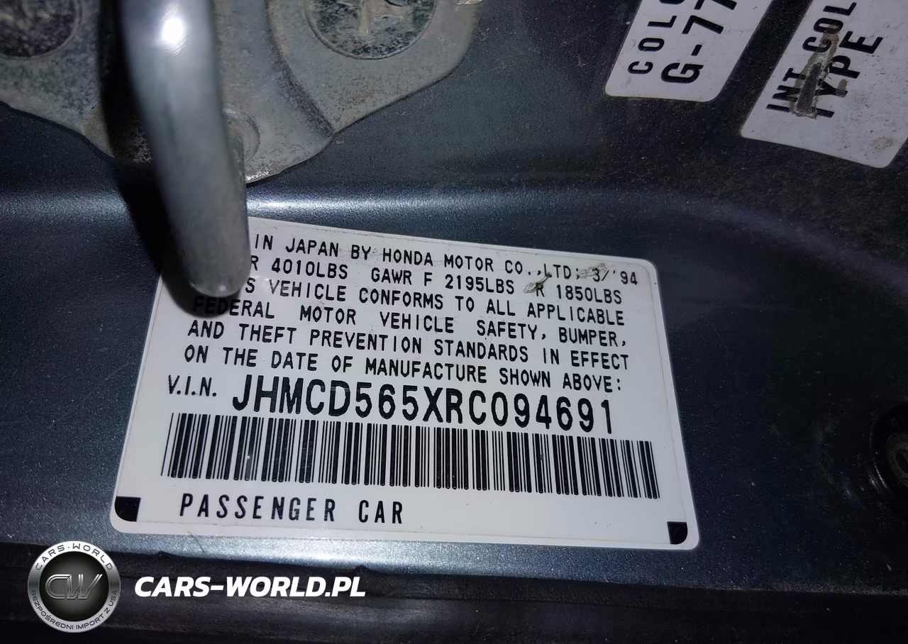 1994 Honda Accord Ex VIN:JHMCD565XRC094691 - 9