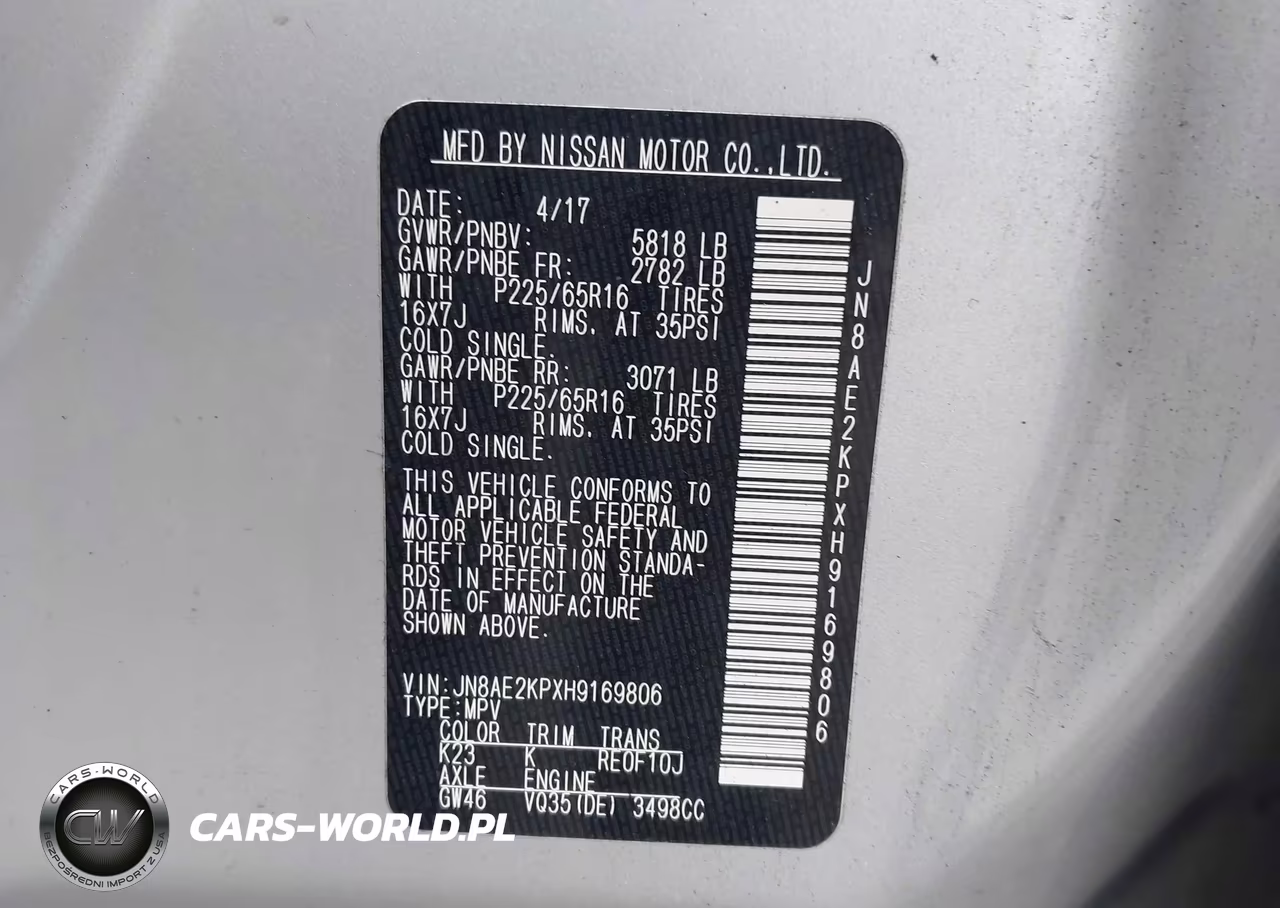 2017 Nissan Quest Sv VIN:JN8AE2KPXH9169806 - 9