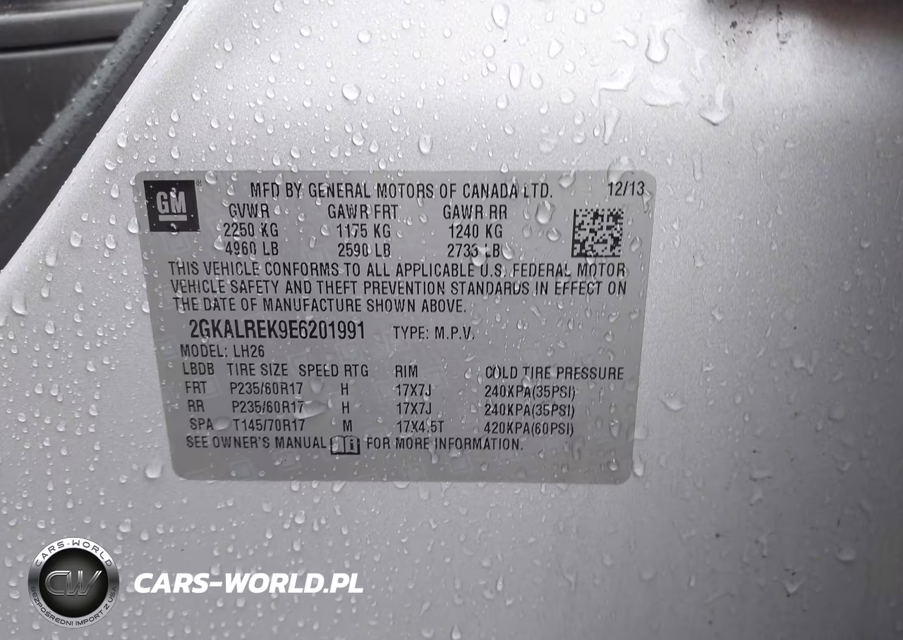 2014 GMC Terrain Sle-2 VIN:2GKALREK9E6201991 - 9