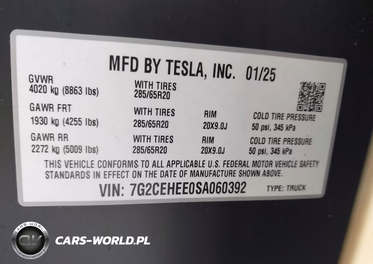 2025 Tesla Cybertruck VIN:7G2CEHEE0SA060392 - 9