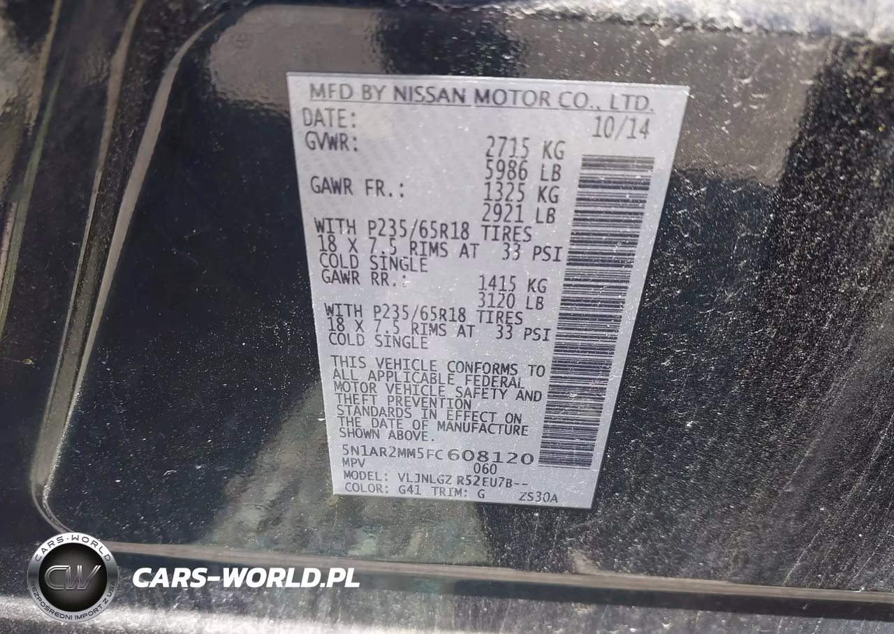 2015 Nissan Pathfinder Sl VIN:5N1AR2MM5FC608120 - 9