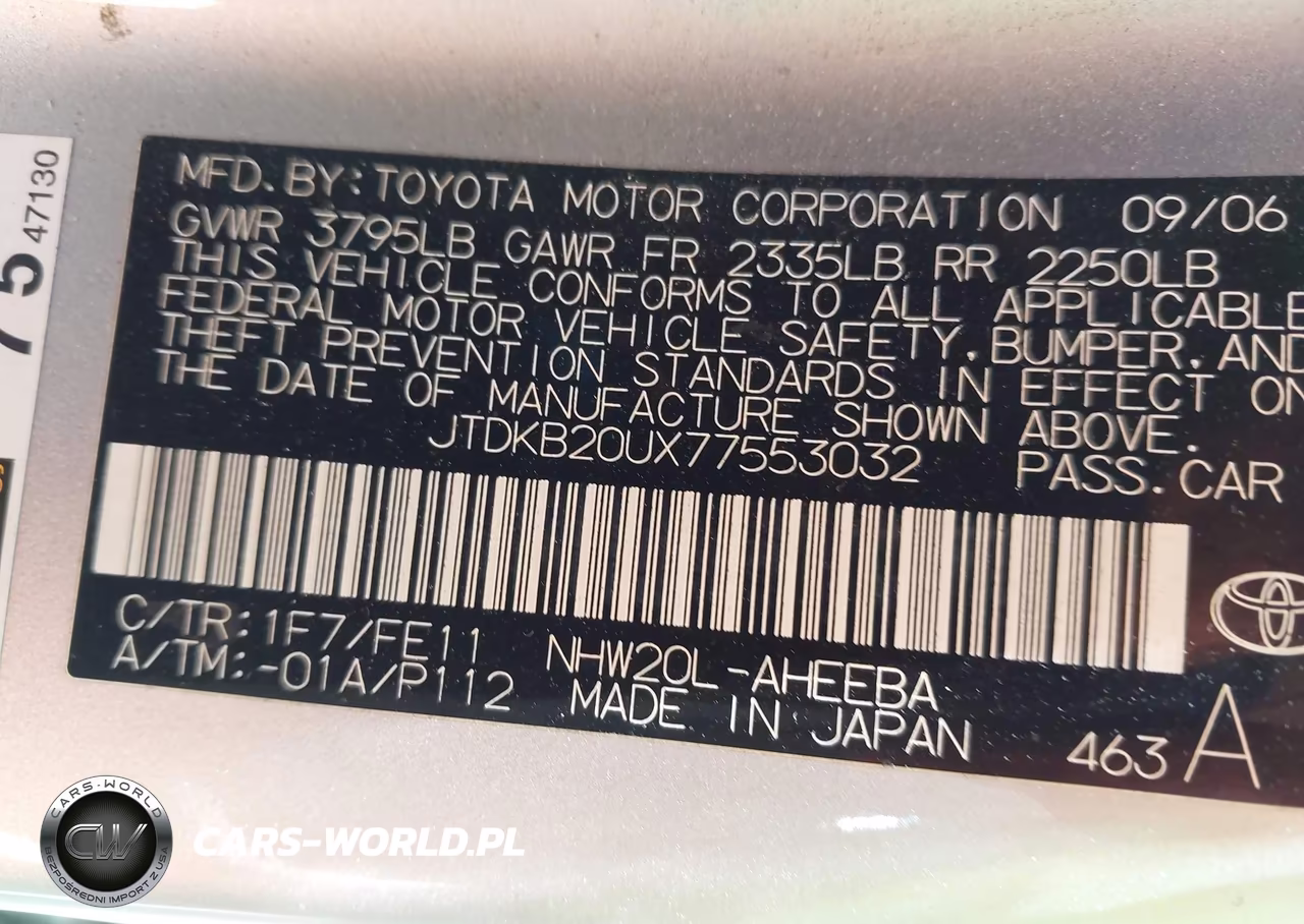 2007 Toyota Prius VIN:JTDKB20UX77553032 - 9