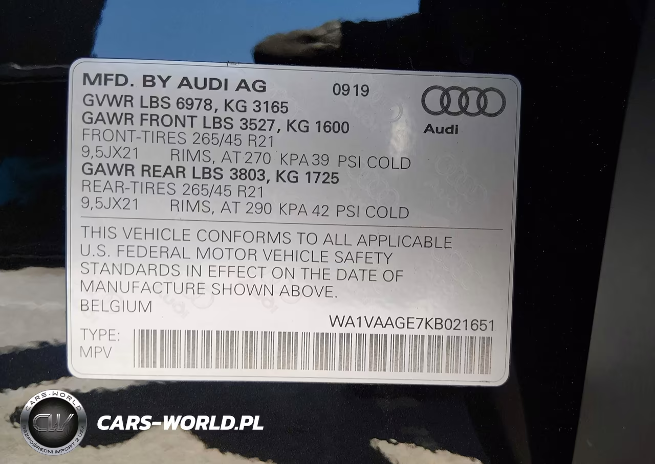 2019 Audi E-Tron Premium Plus VIN:WA1VAAGE7KB021651 - 9