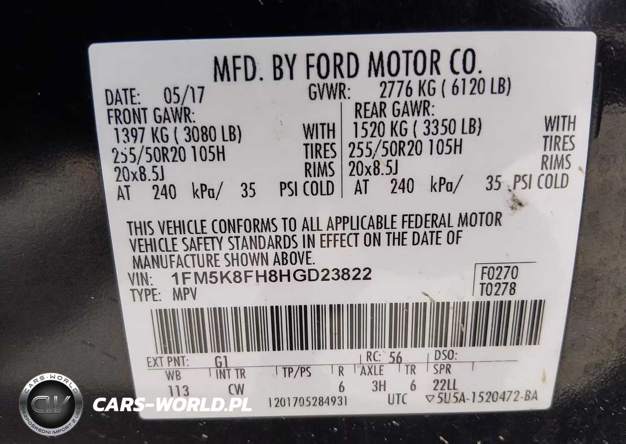 2017 Ford Explorer Limited VIN:1FM5K8FH8HGD23822 - 9