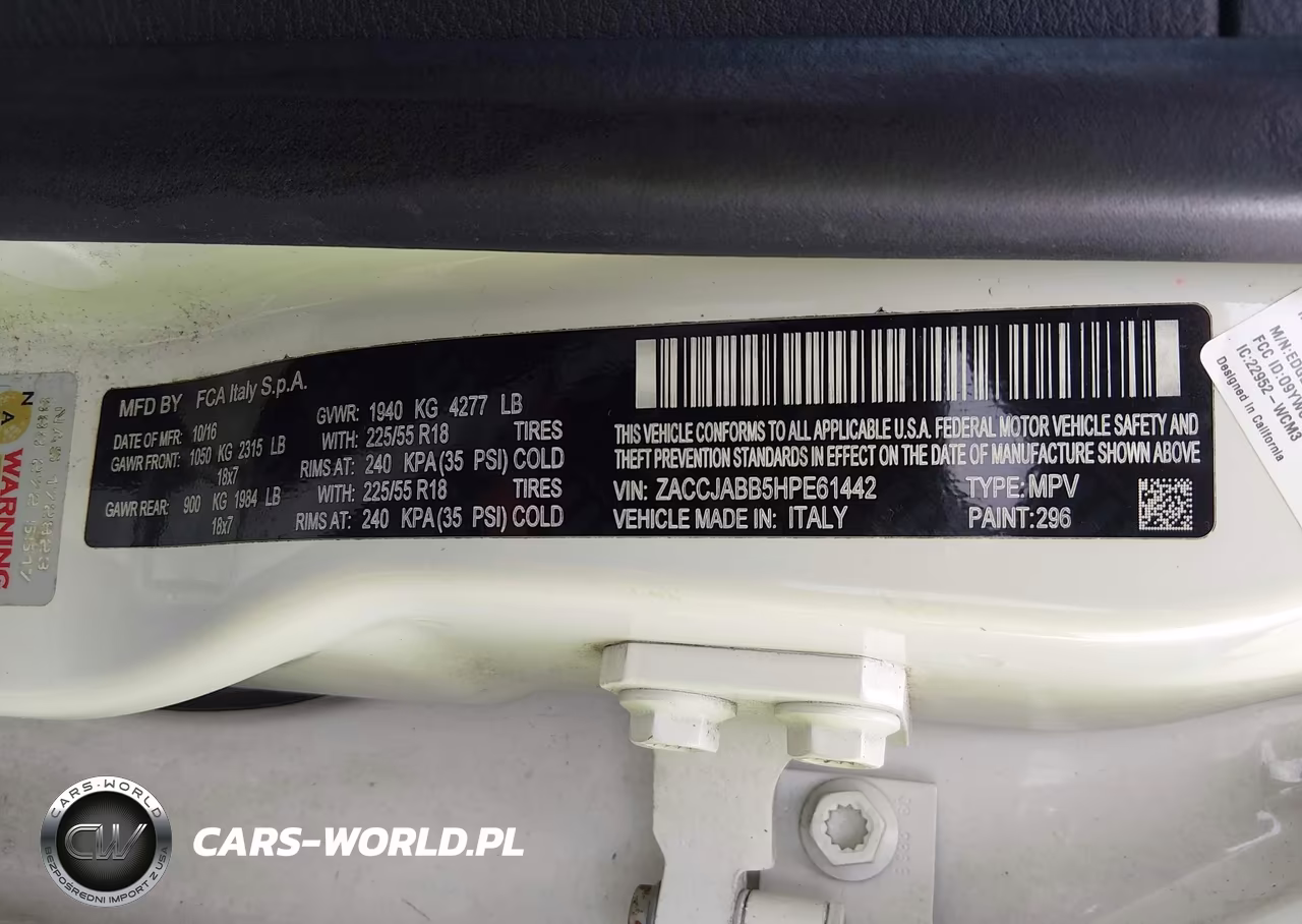 2017 Jeep Renegade Altitude Fwd VIN:ZACCJABB5HPE61442 - 9