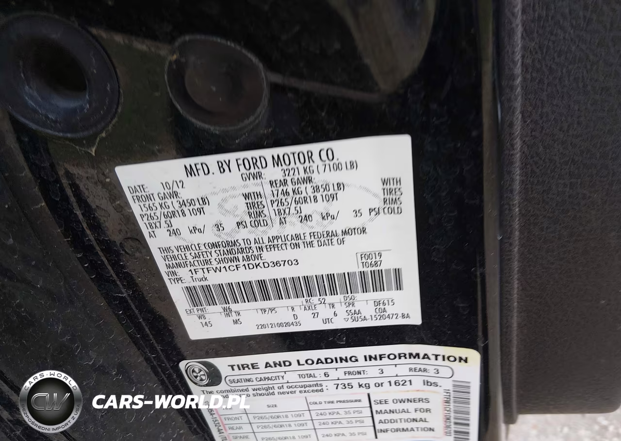 2013 Ford F-150 Xlt VIN:1FTFW1CF1DKD36703 - 9