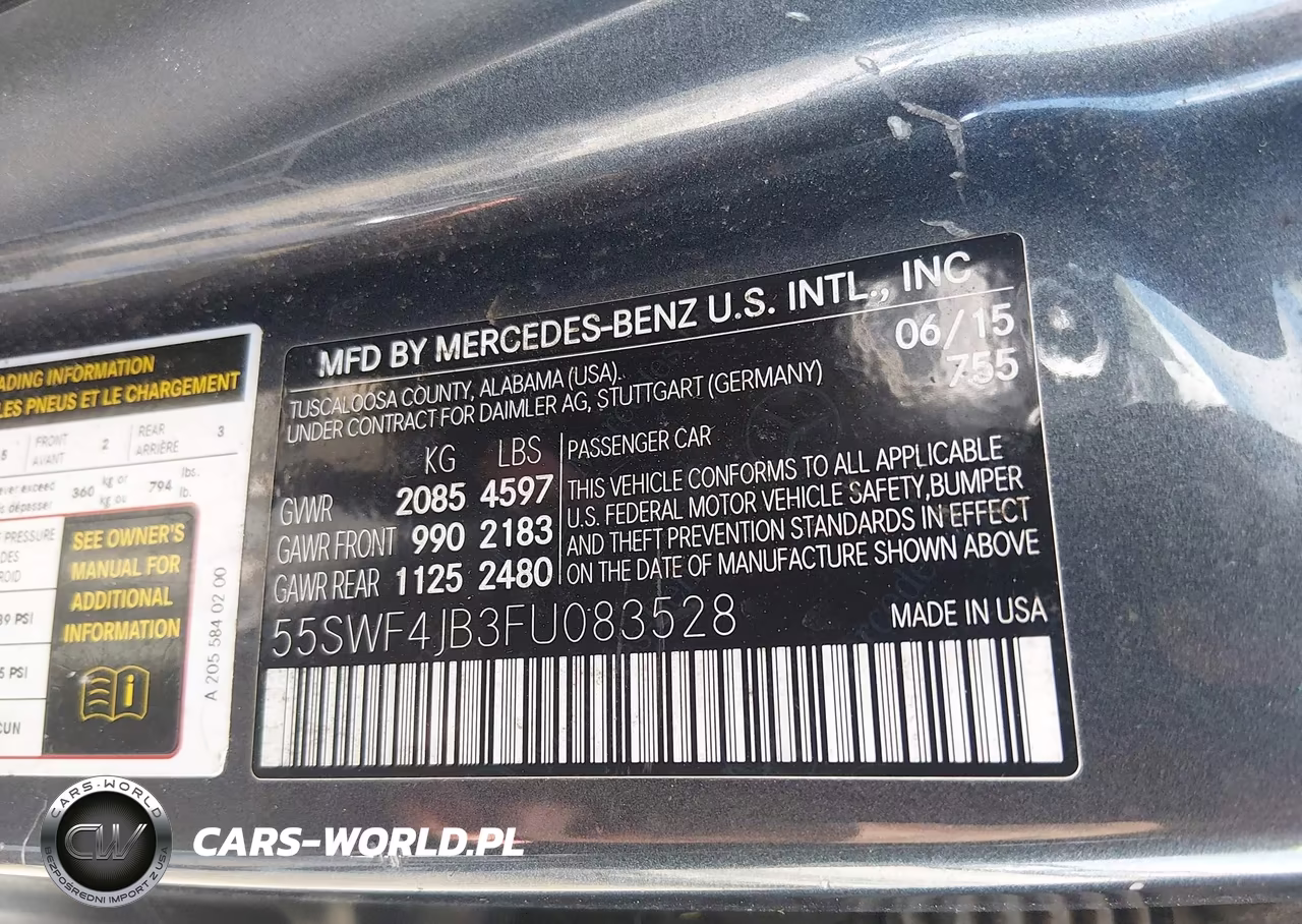 2015 Mercedes-Benz C 300 VIN:55SWF4JB3FU083528 - 9