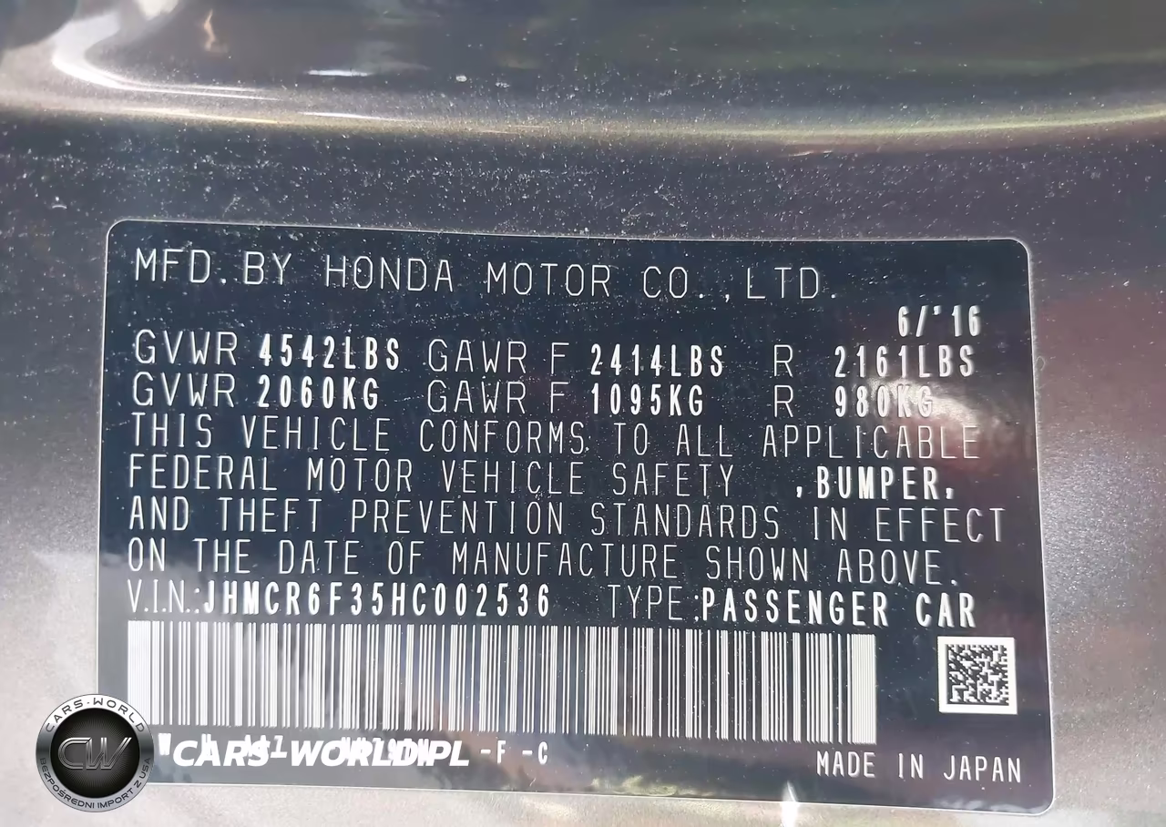 2017 Honda Accord Hybrid VIN:JHMCR6F35HC002536 - 9