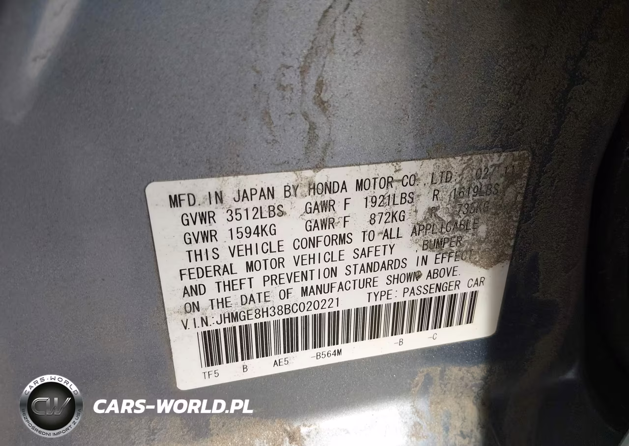 2011 Honda Fit VIN:JHMGE8H38BC020221 - 9