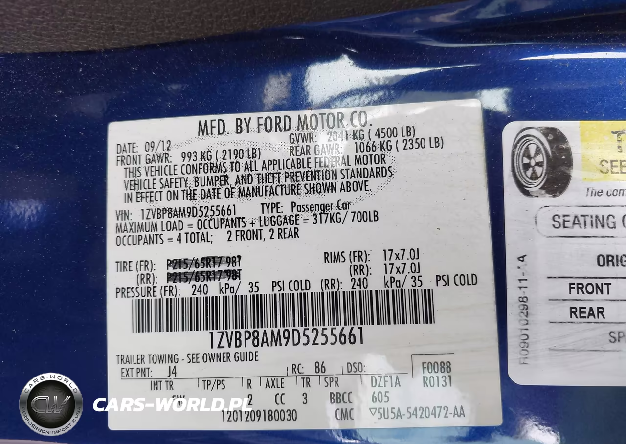 2013 Ford Mustang V6 Premium VIN:1ZVBP8AM9D5255661 - 9