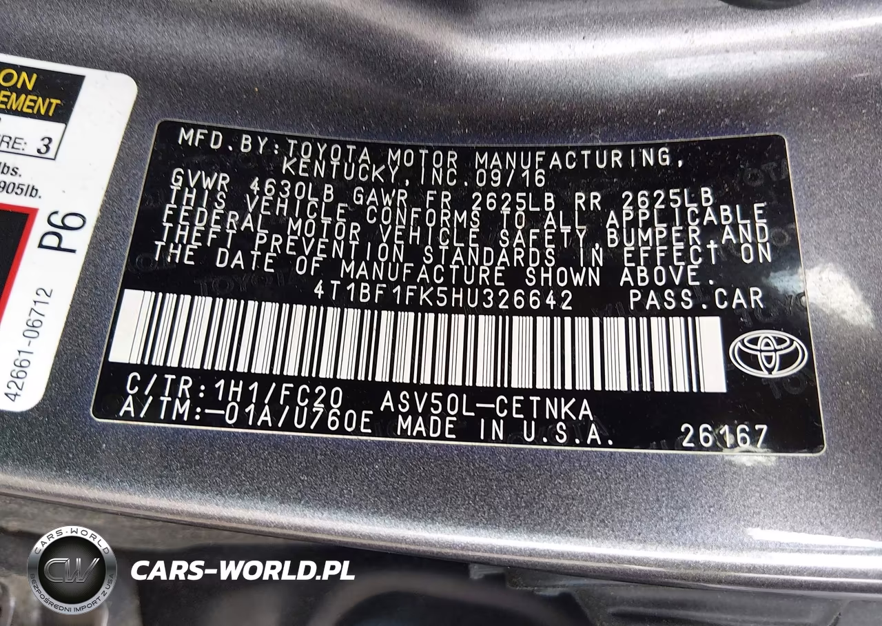 2017 Toyota Camry Le VIN:4T1BF1FK5HU326642 - 9