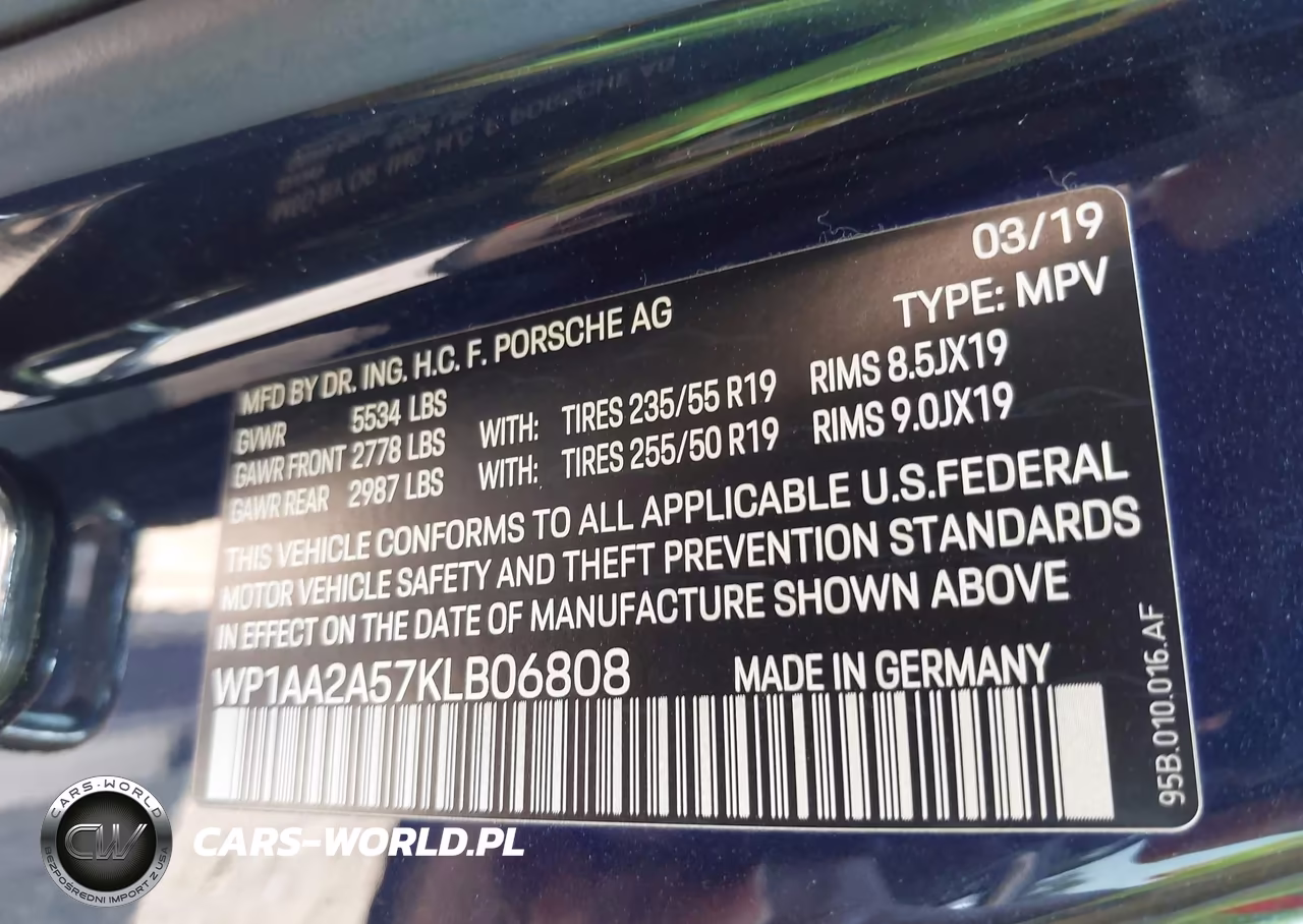 2019 Porsche Macan VIN:WP1AA2A57KLB06808 - 9
