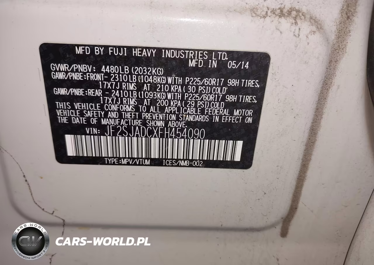2015 Subaru Forester 2.5I Premium VIN:JF2SJADCXFH454090 - 9