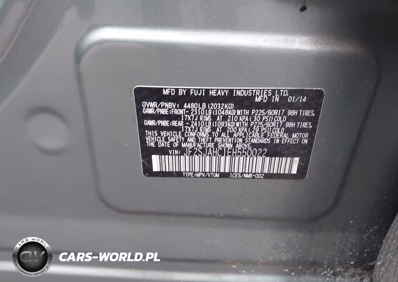 2014 Subaru Forester 2.5I Limited VIN:JF2SJAHC1EH550022 - 9
