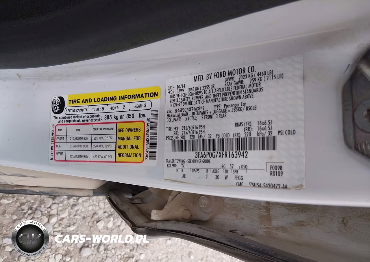 2015 Ford Fusion S VIN:3FA6P0G7XFR163942 - 9