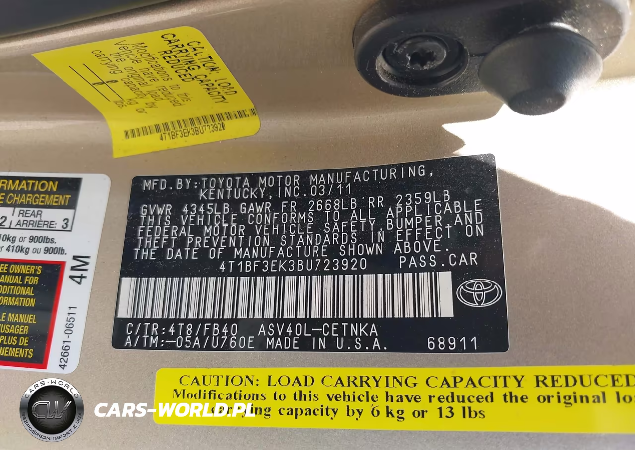 2011 Toyota Camry Le VIN:4T1BF3EK3BU723920 - 9