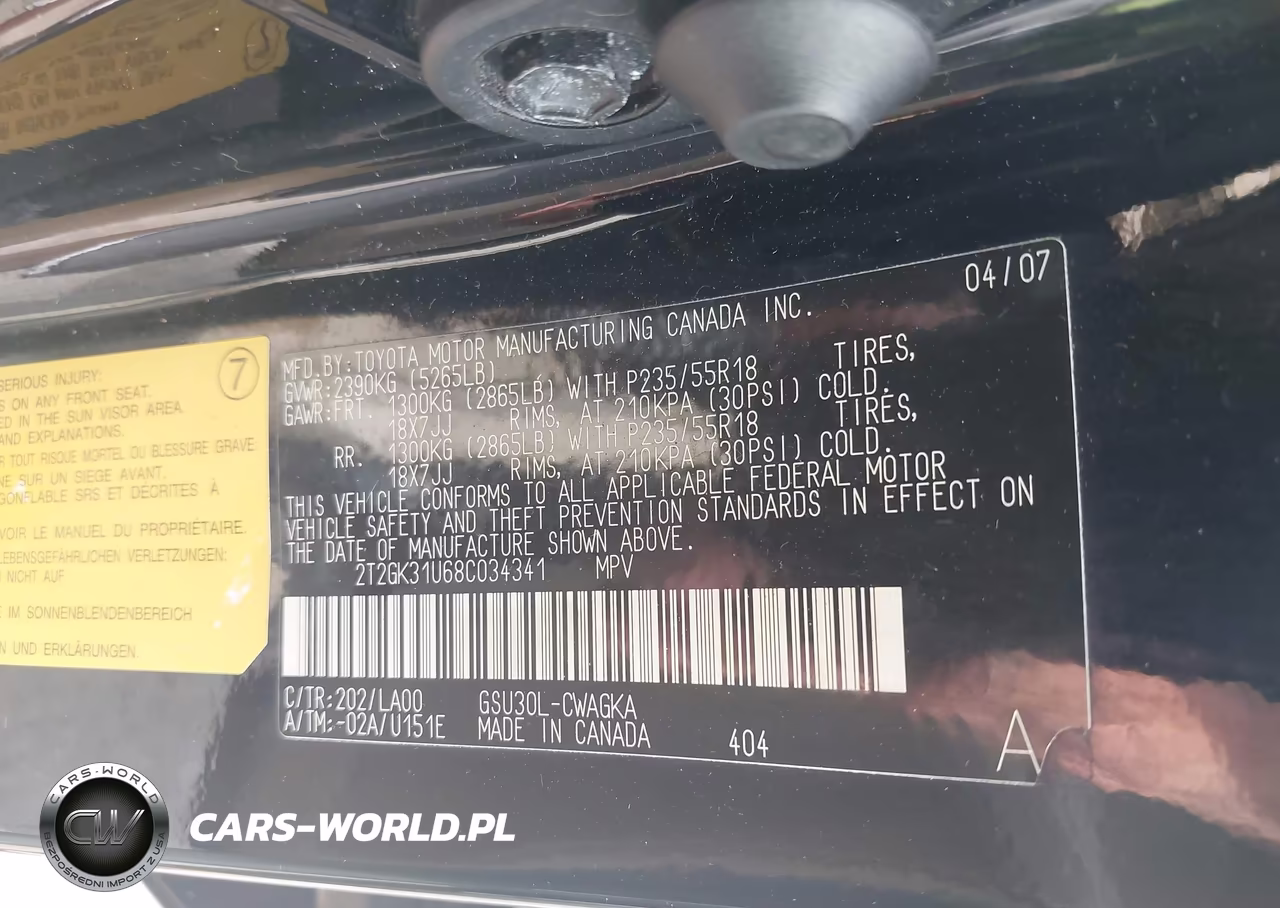 2008 Lexus Rx 350 VIN:2T2GK31U68C034341 - 9