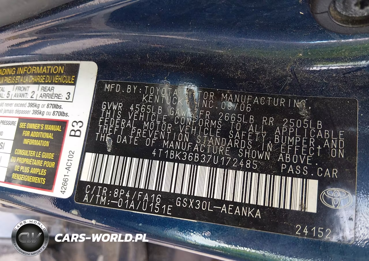 2007 Toyota Avalon Xl VIN:4T1BK36B37U172485 - 9