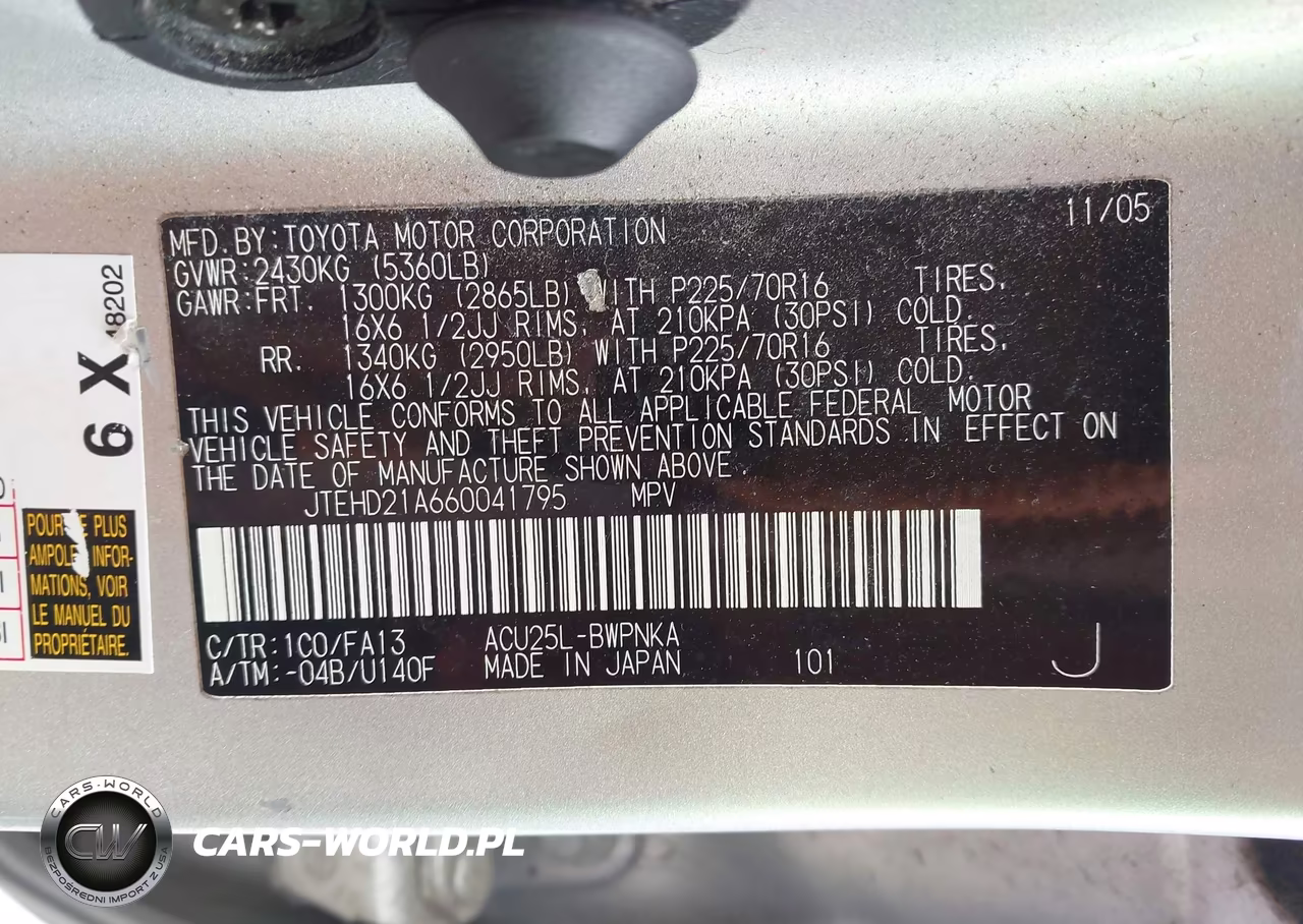 2006 Toyota Highlander VIN:JTEHD21A660041795 - 9