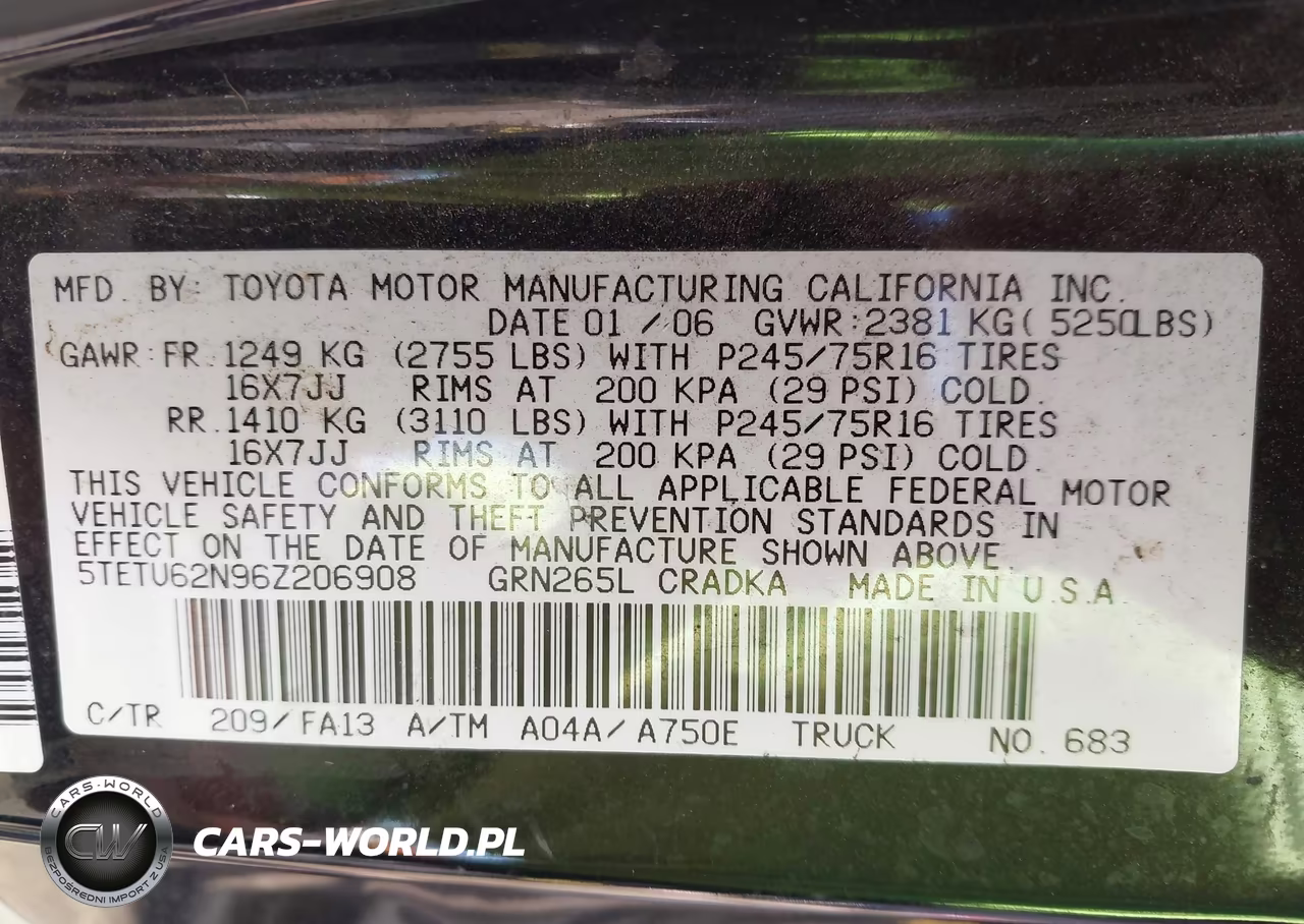 2006 Toyota Tacoma Prerunner V6 VIN:5TETU62N96Z206908 - 9