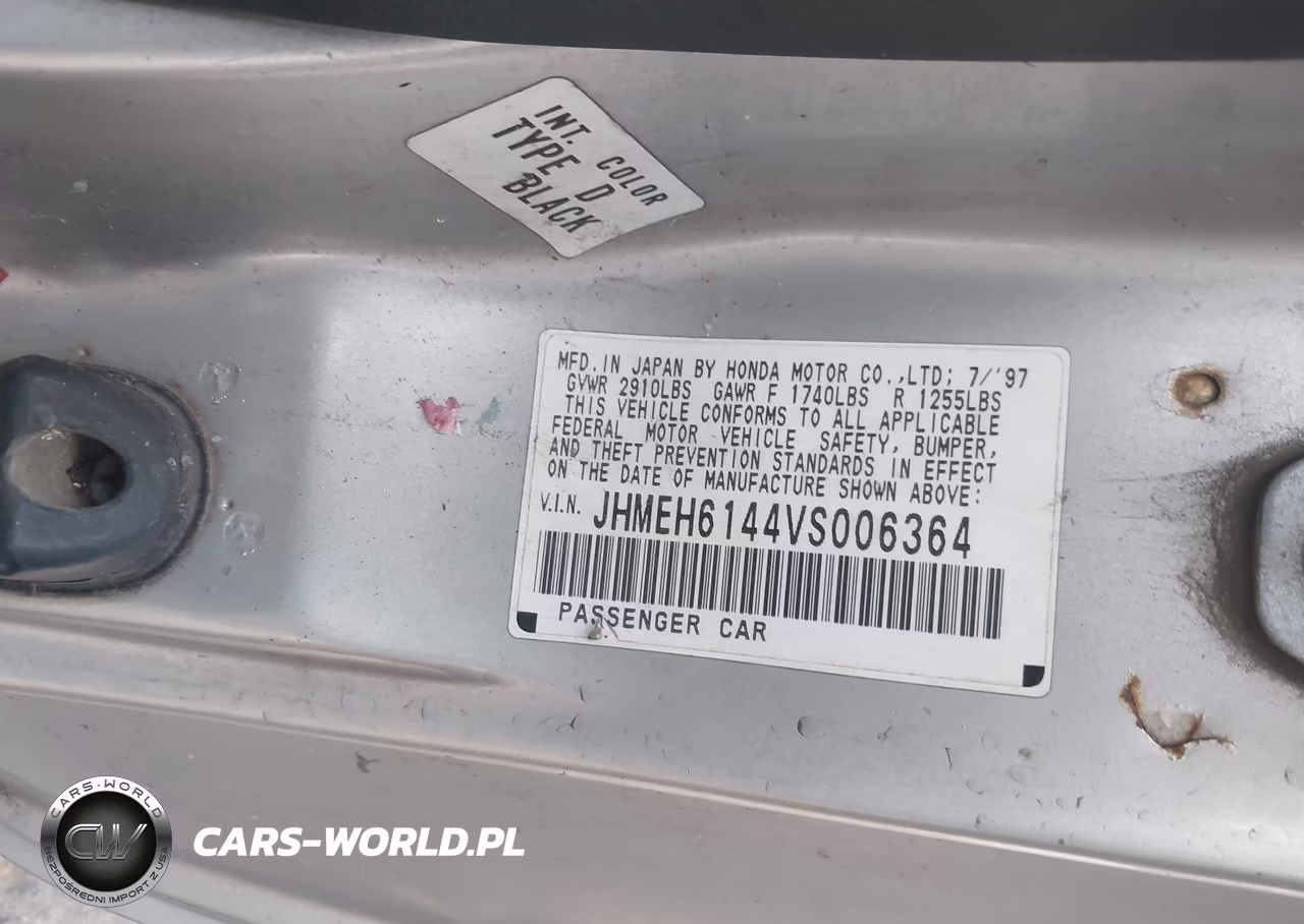 1997 Honda Del Sol S VIN:JHMEH6144VS006364 - 9