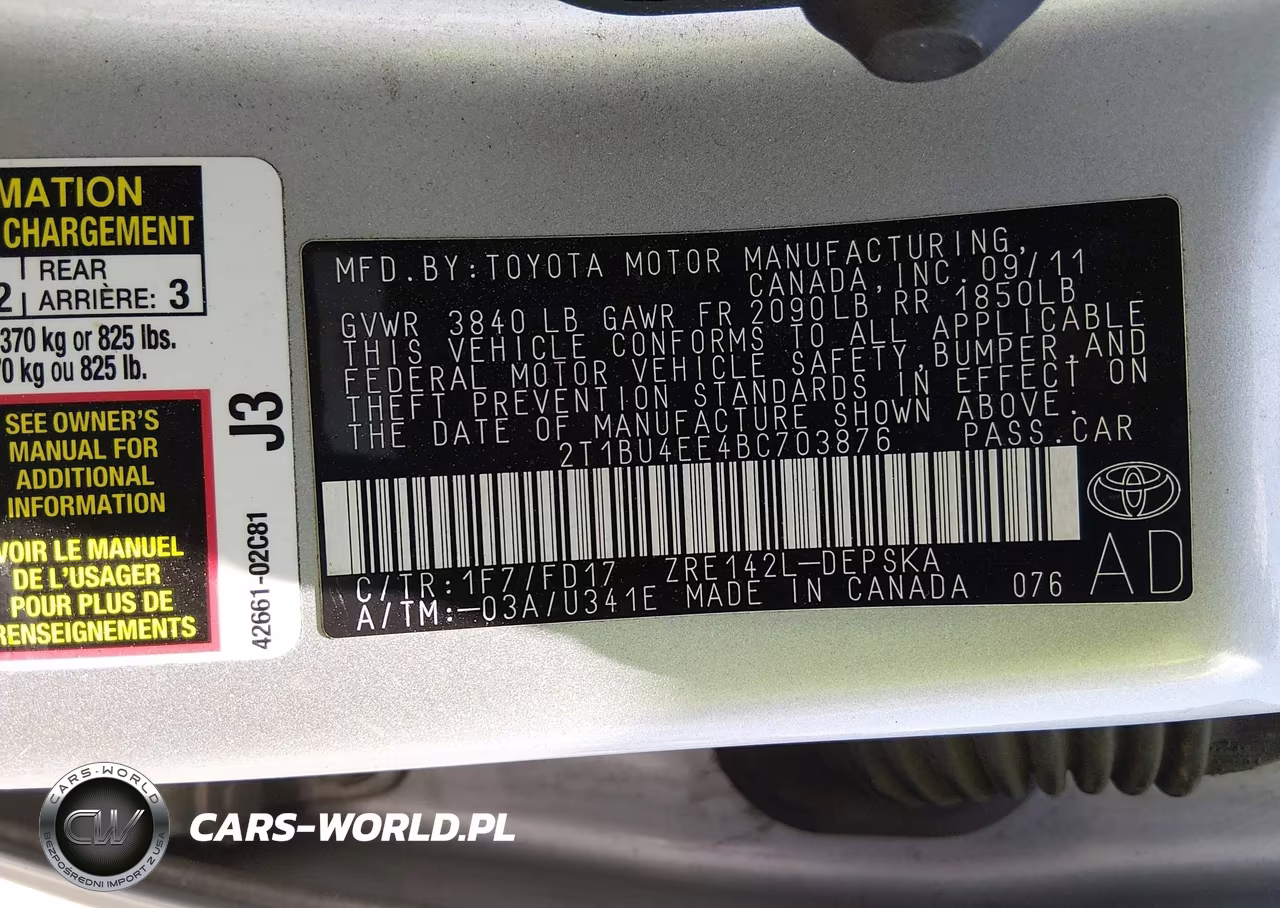 2011 Toyota Corolla S VIN:2T1BU4EE4BC703876 - 9