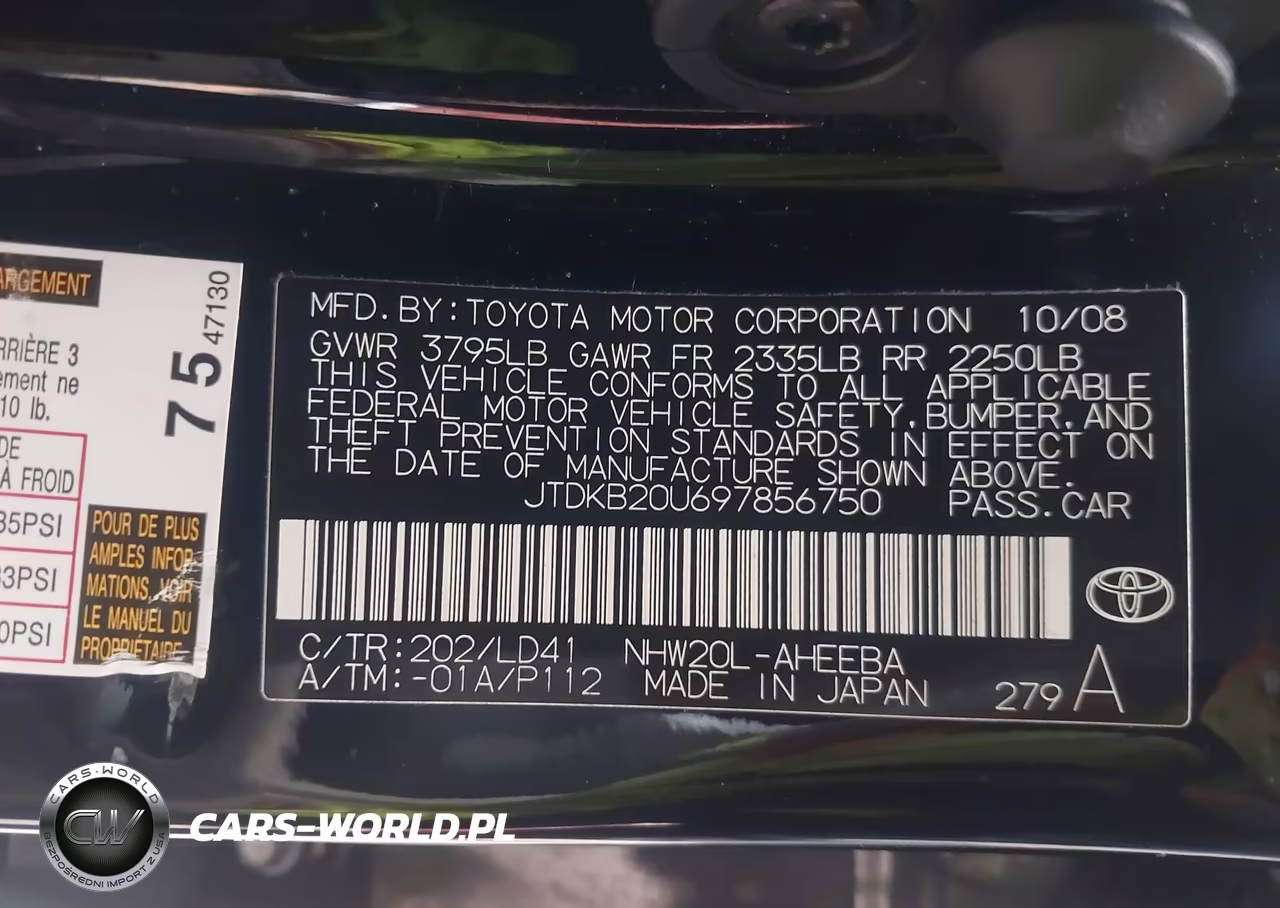 2009 Toyota Prius VIN:JTDKB20U697856750 - 9